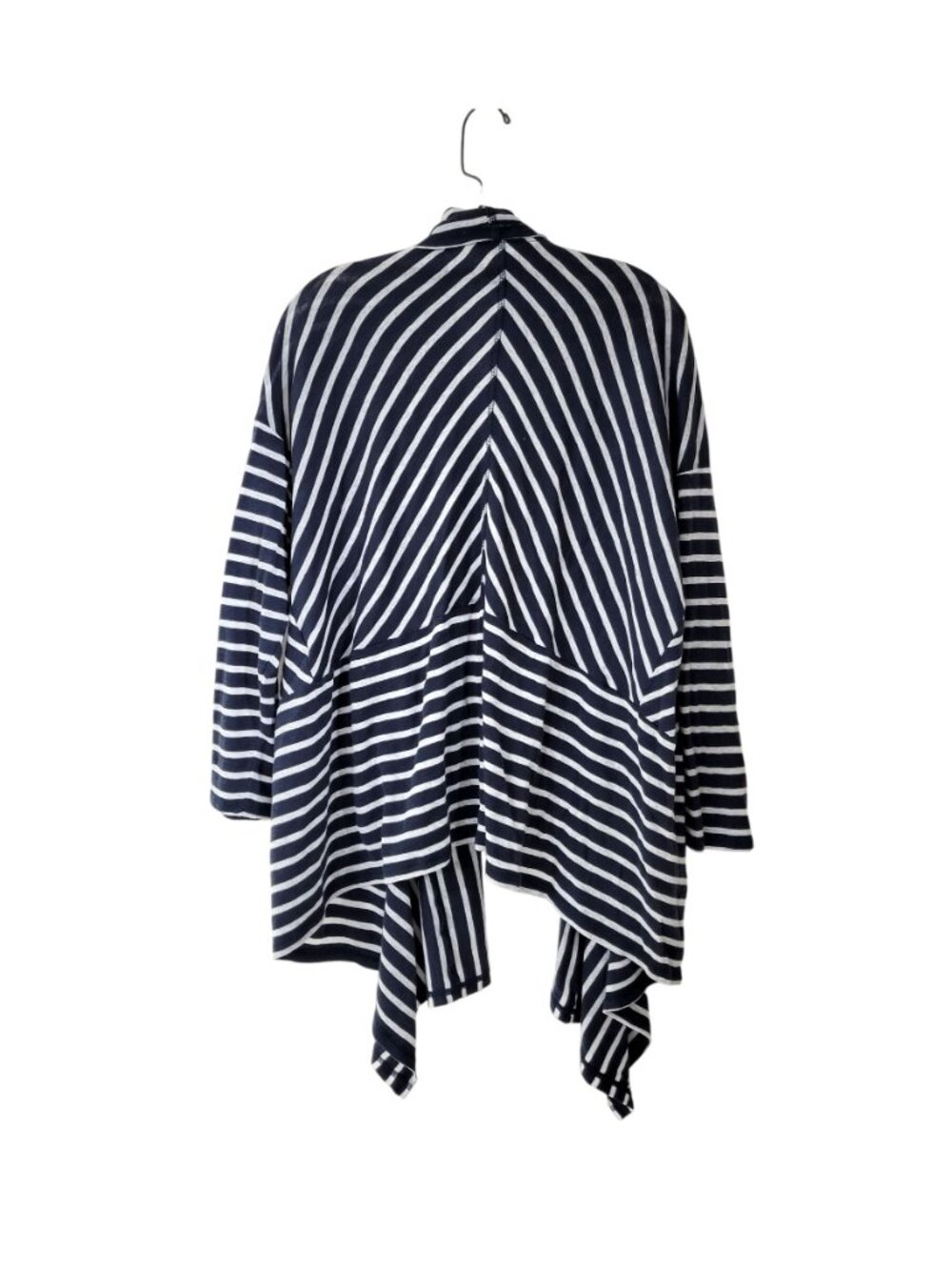 Jones New York Blue and White Striped Open Front Cardigan - Picture 2 of 5